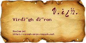Virágh Áron névjegykártya